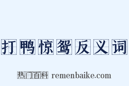 打鸭惊鸳反义词是什么意思的图片